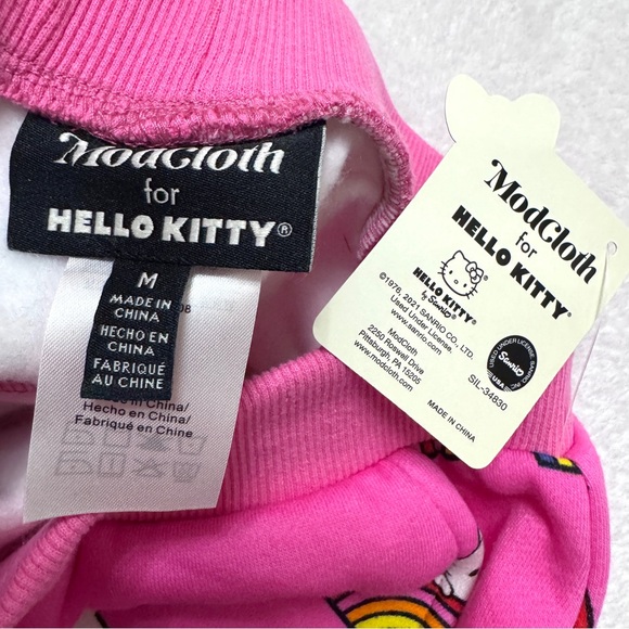 Modcloth X Hello Kitty sz M Sweatpants Joggers Pink Rainbow - Picture 2 of 5